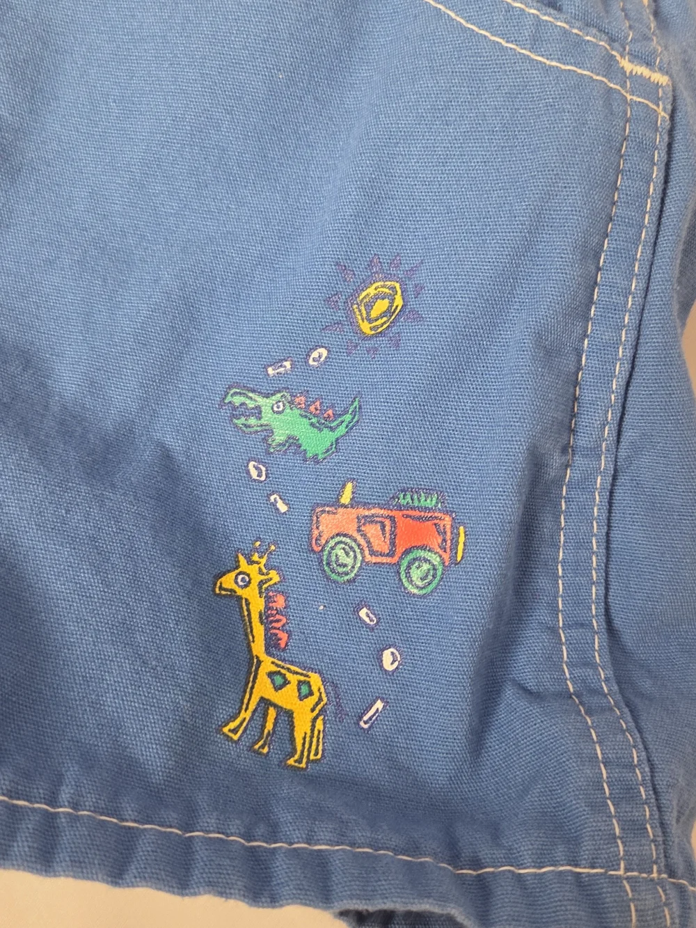 Vintage OshKosh B'gosh Blue Safari Shortalls Size 18M